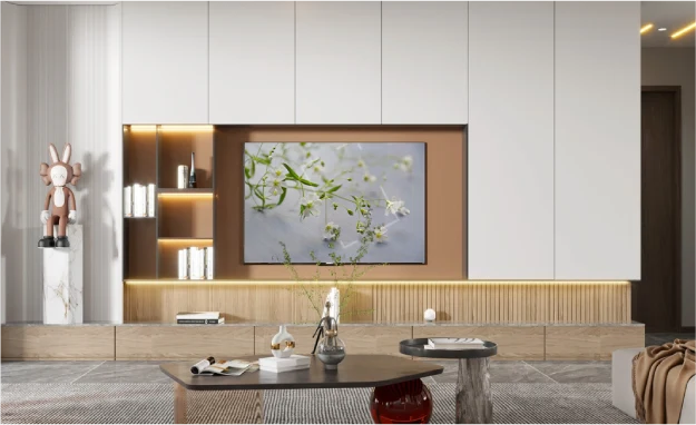 Ứng dụng tấm ốp tại vách tivi · Galawood